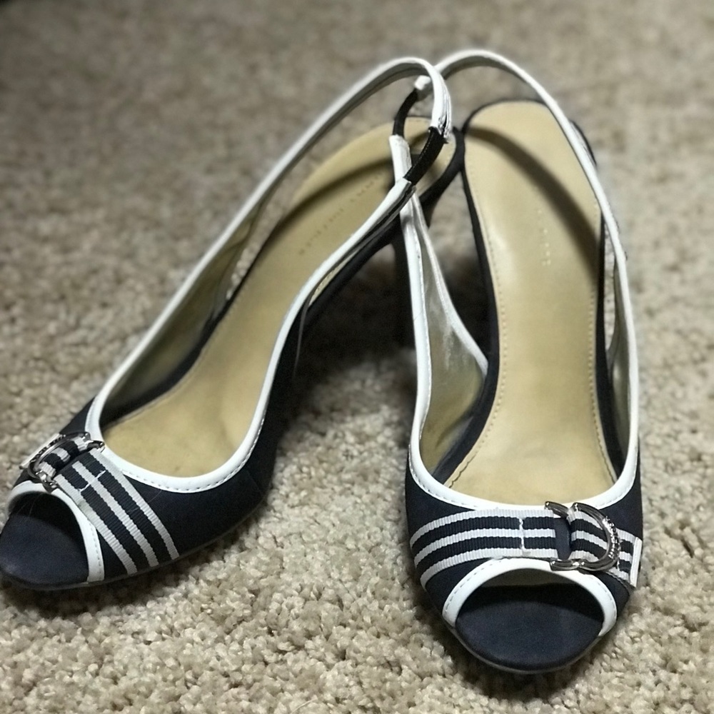 High heel slip on shoes.